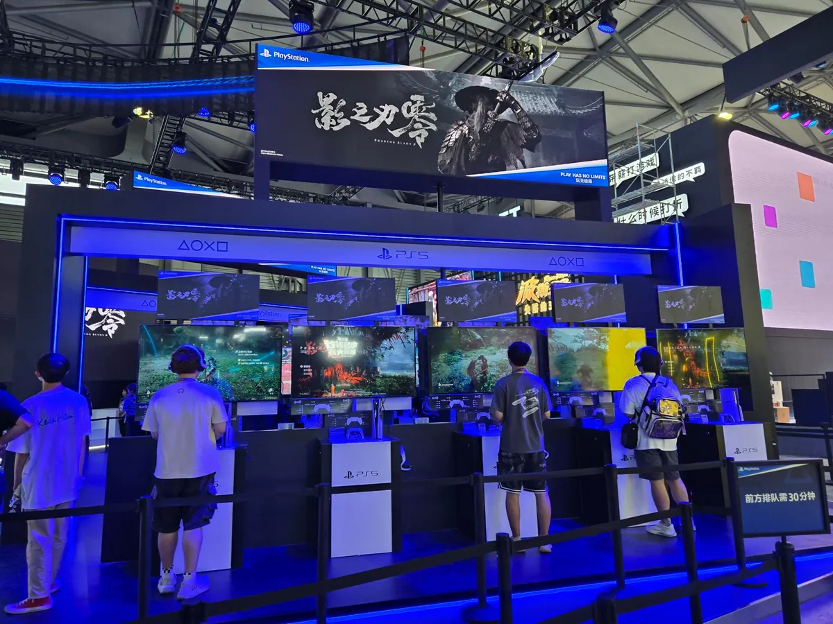 PlayStation booth featuring Phantom Blade Zero